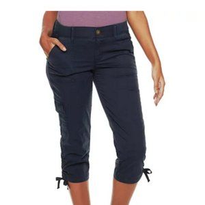 Sonoma 8 Navy Blue Ultra Comfortwaist Ruched Utility Capris